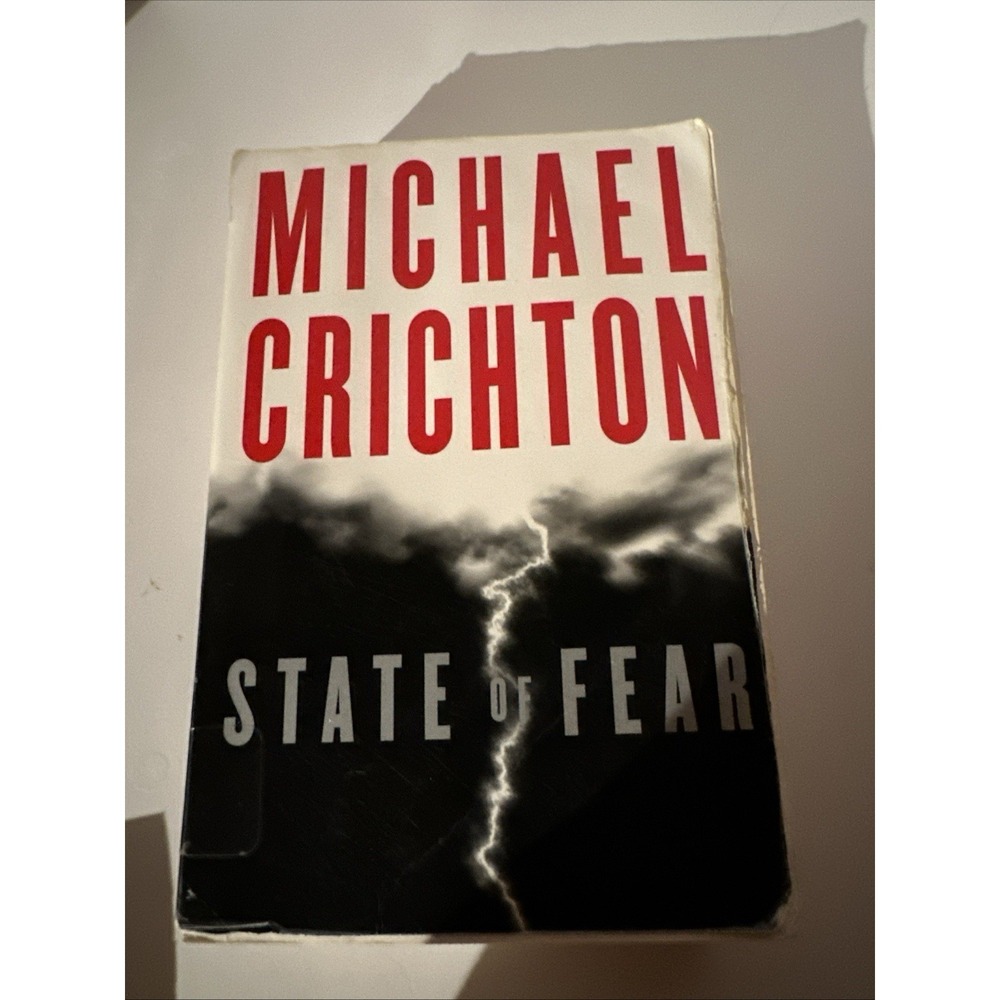 State of Fear by Michael Crichton LARGE Print Edition Paperback Fair Condition